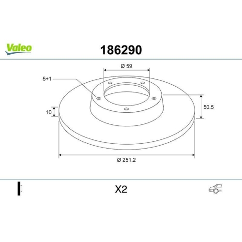 VALEO Bremsscheibe 186290