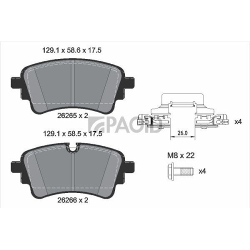PAGID Bremsbelagsatz, Scheibenbremse T2890N