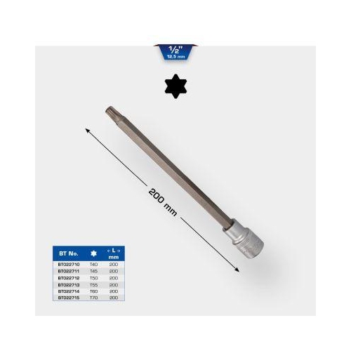 1/2 Zoll Torx-Bit-Stecknuss, 200 mm lang, T40 BRILLIANT TOOLS BT022710