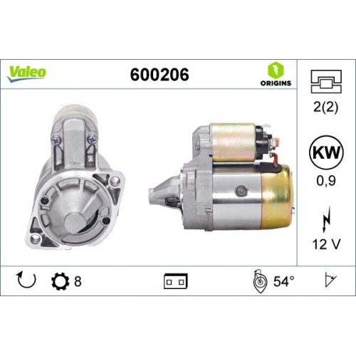 VALEO Starter VALEO ORIGINS - NEW O.E. TECHNOLOGIE 600206