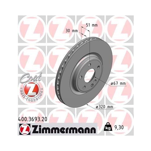 ZIMMERMANN Bremsscheibe COAT Z 400.3693.20
