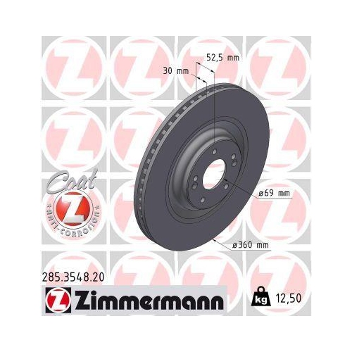 ZIMMERMANN Bremsscheibe COAT Z 285.3548.20
