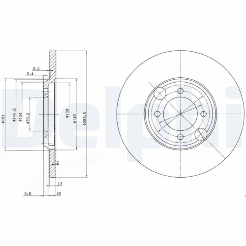 DELPHI Bremsscheibe BG2508
