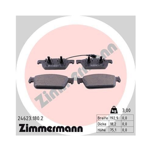 ZIMMERMANN Bremsbelagsatz, Scheibenbremse 24623.180.2