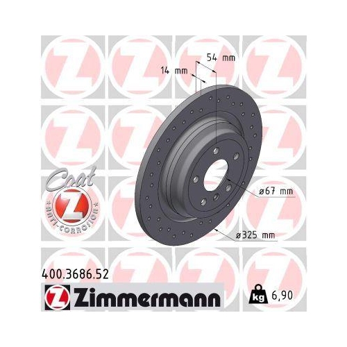 ZIMMERMANN Bremsscheibe SPORT Z 400.3686.52