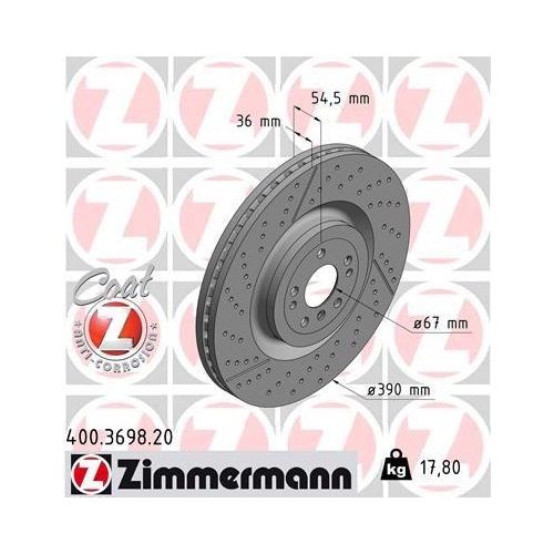 ZIMMERMANN Bremsscheibe COAT Z 400.3698.20