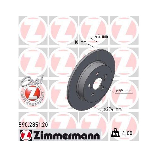 ZIMMERMANN Bremsscheibe COAT Z 590.2851.20