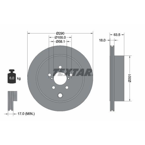TEXTAR Bremsscheibe PRO 92270903