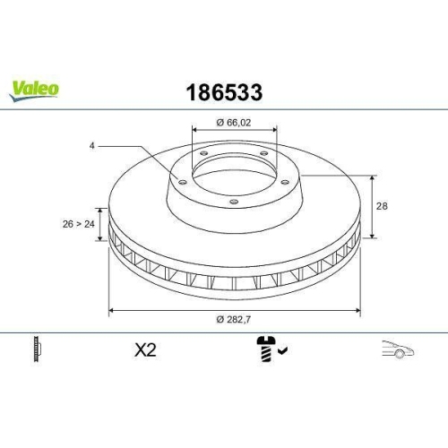 VALEO Bremsscheibe 186533