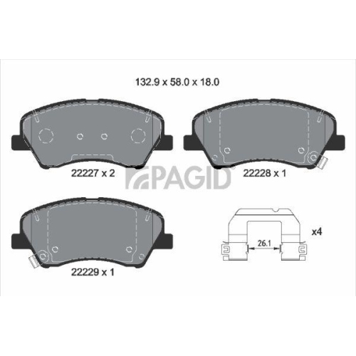 PAGID Bremsbelagsatz, Scheibenbremse T2708N