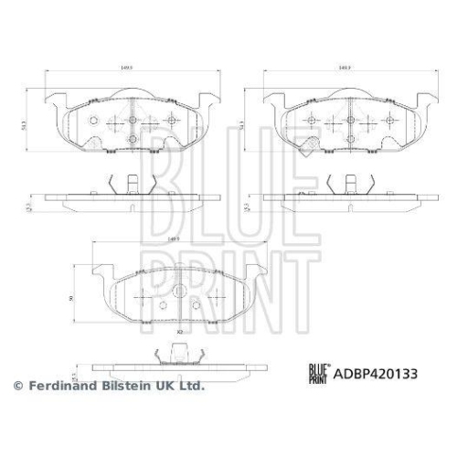 BLUE PRINT Bremsbelagsatz, Scheibenbremse ADBP420133