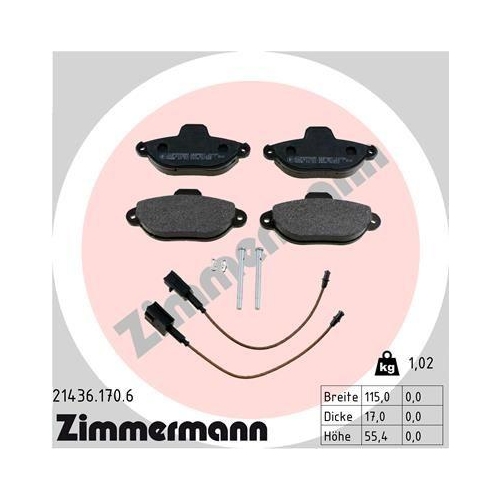 ZIMMERMANN Bremsbelagsatz, Scheibenbremse 21436.170.6
