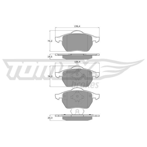 TOMEX Brakes Bremsbelagsatz, Scheibenbremse TX 16-54