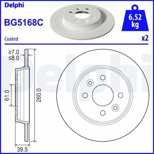 DELPHI Bremsscheibe BG5168C