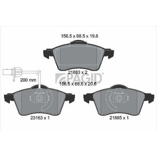 PAGID Bremsbelagsatz, Scheibenbremse T1196N