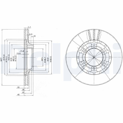 DELPHI Bremsscheibe BG2561