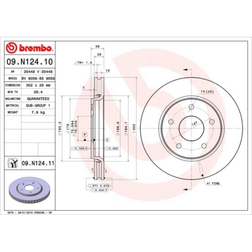 BREMBO Bremsscheibe PRIME LINE - UV Coated 09.N124.11