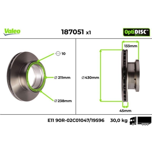 VALEO Bremsscheibe OptiDISC 187051