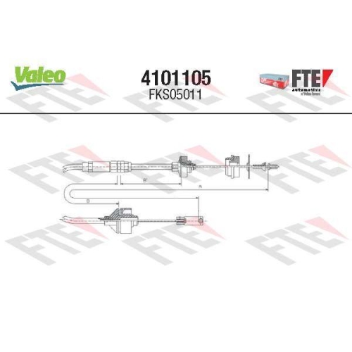 VALEO Seilzug, Kupplungsbet&auml;tigung FTE CLUTCH ACTUATION 4101105