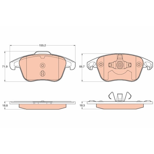 TRW Bremsbelagsatz, Scheibenbremse GDB2025