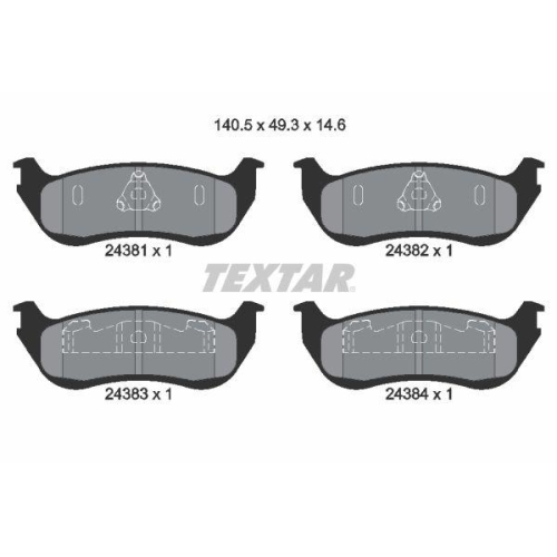 TEXTAR Bremsbelagsatz, Scheibenbremse 2438101