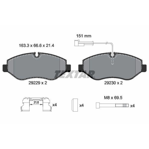TEXTAR Bremsbelagsatz, Scheibenbremse Q+ 2922902