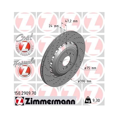 ZIMMERMANN Bremsscheibe FORMULA Z 150.2909.70