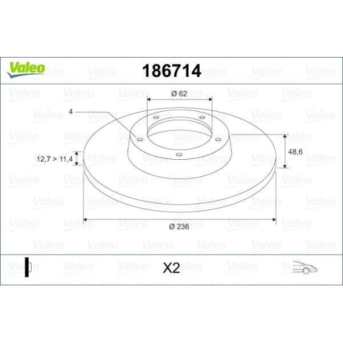 VALEO Bremsscheibe 186714
