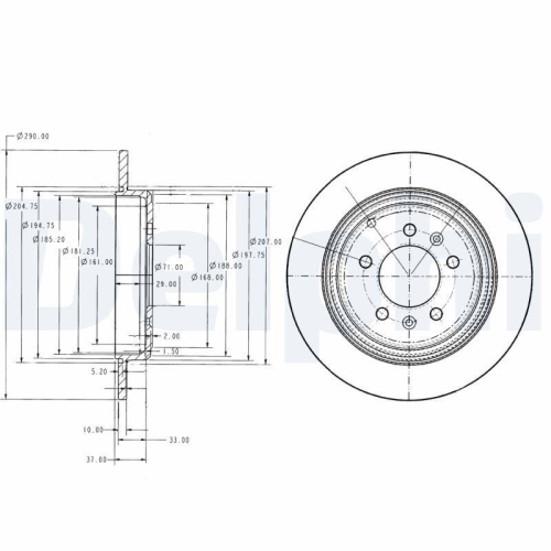 DELPHI Bremsscheibe BG2573