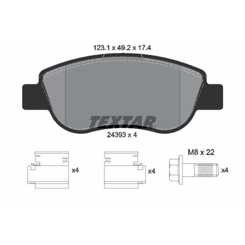 TEXTAR Bremsbelagsatz, Scheibenbremse Q+ 2439301