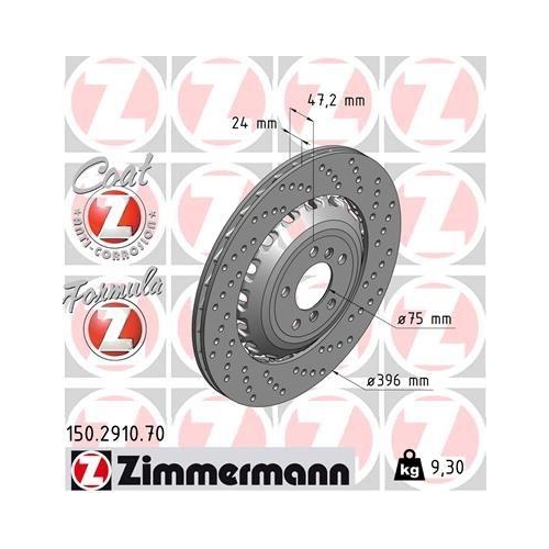 ZIMMERMANN Bremsscheibe FORMULA Z 150.2910.70