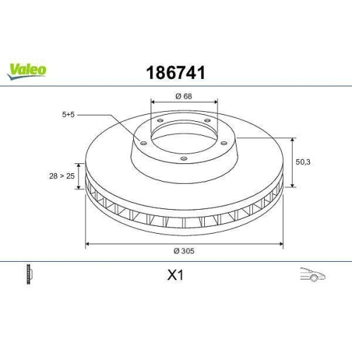 VALEO Bremsscheibe 186741