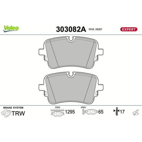 VALEO Bremsbelagsatz, Scheibenbremse EXPERT 303082A