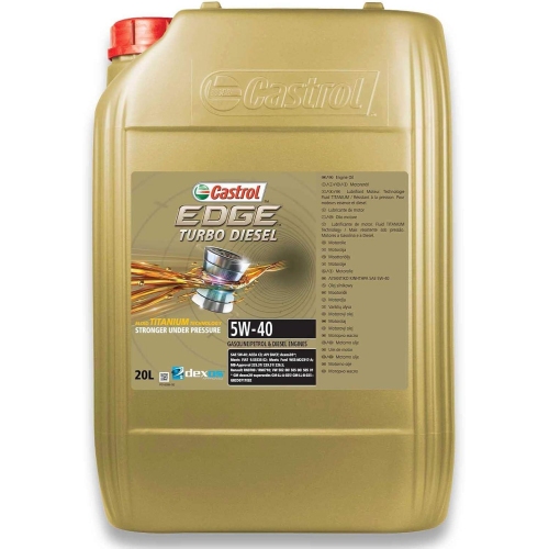 20 Liter Kan Castrol EDGE Turbo Diesel 5W-40 Motoröl MB Renault Ford VW 1535B1