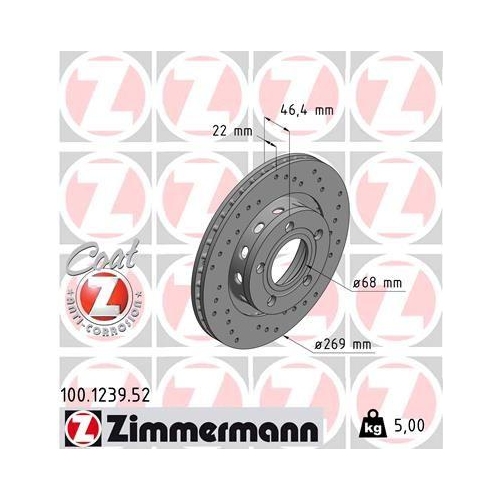 ZIMMERMANN Bremsscheibe SPORT Z 100.1239.52