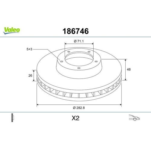 VALEO Bremsscheibe 186746