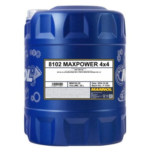 Getriebe&ouml;l Mannol Maxpower 4x4 75W-140 GL-5 LS 20 Liter Kanister MN8102-20