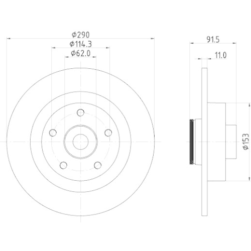 HELLA Bremsscheibe PRO 8DD 355 133-651