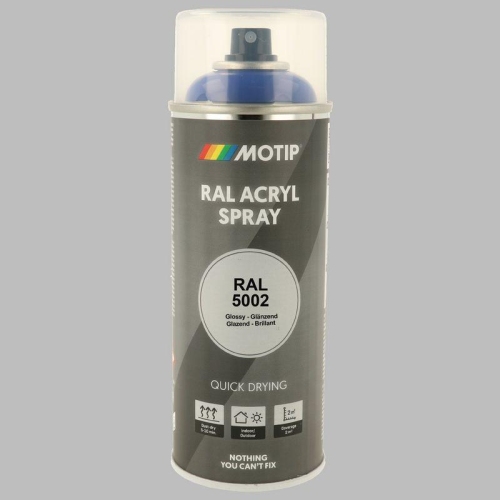 Lackspray Farbe schnell trocknend HG RAL 5002 ultramarinblau 400ml MOTIP 07006
