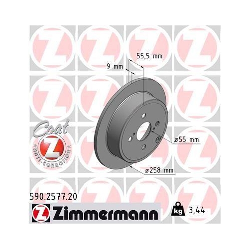 ZIMMERMANN Bremsscheibe COAT Z 590.2577.20