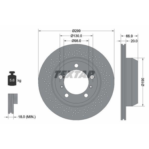 TEXTAR Bremsscheibe PRO 92165303