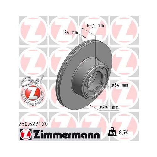 ZIMMERMANN Bremsscheibe COAT Z 230.6271.20