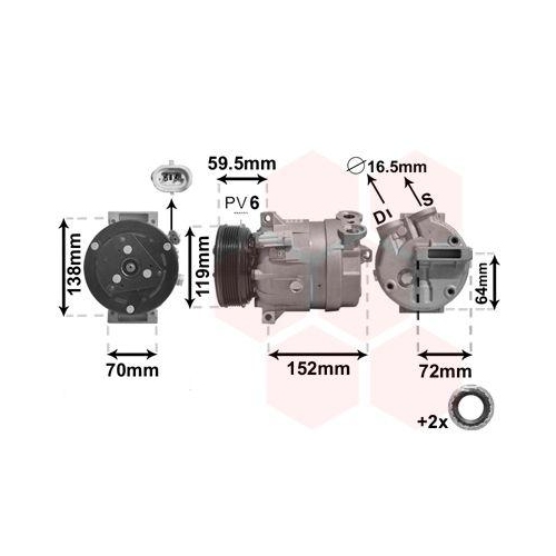 VAN WEZEL Kompressor, Klimaanlage *** IR PLUS *** 3700K279