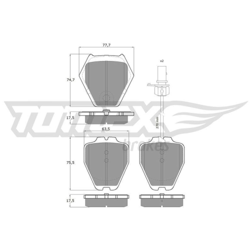 TOMEX Brakes Bremsbelagsatz, Scheibenbremse TX 15-12