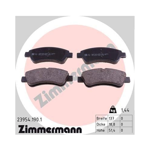 ZIMMERMANN Bremsbelagsatz, Scheibenbremse 23954.190.1