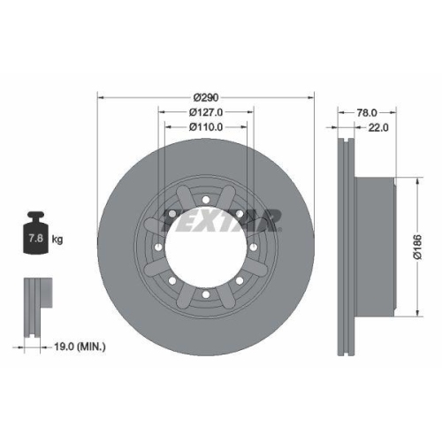 TEXTAR Bremsscheibe PRO 92322303