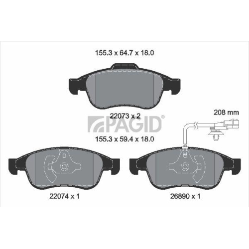 PAGID Bremsbelagsatz, Scheibenbremse T4574N