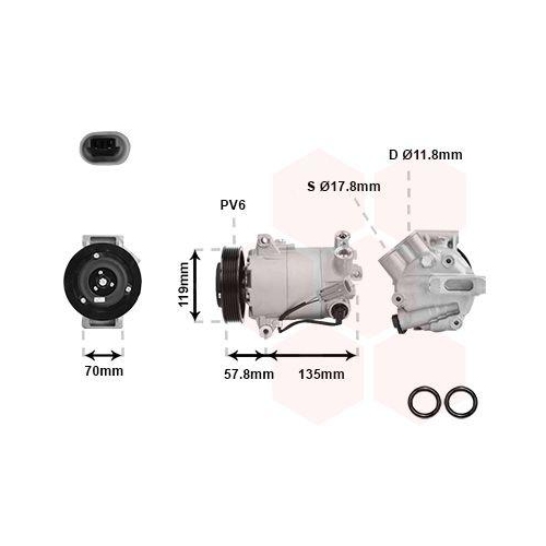VAN WEZEL Kompressor, Klimaanlage *** IR PLUS *** 3700K496