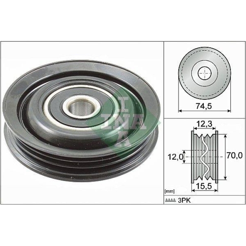 Schaeffler INA Umlenk-/F&uuml;hrungsrolle, Keilrippenriemen 532 0786 10