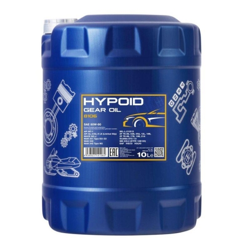 Mannol Hypoid Gear Oil Getriebe&ouml;l 80W-90 GL-4/GL-5 LS 10Liter Kanister MN8106-10